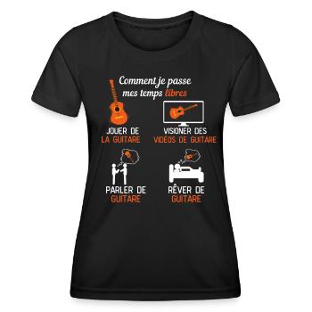guitar free time guitar gift guitarist - Women's Functional T-Shirt - black - Front - AI Model Female 172 light (172cm)