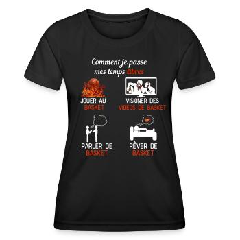 basketball free time basketball gift addicted basketball - Women's Functional T-Shirt - black - Front - AI Model Female 172 light (172cm)