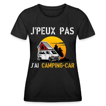 J'peux pas j'ai camping car - T-shirt sport Femme - noir - Devant - AI Model Female 172 light (172cm)