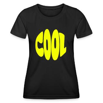 cool gelb comic - Frauen Funktions-T-Shirt - Schwarz - Vorne - AI Model Female 172 light (172cm)