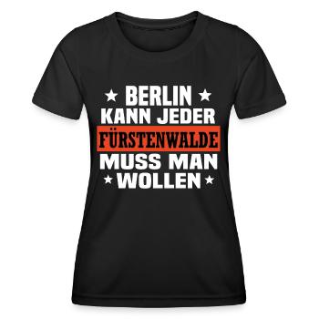Fürstenwalde Spree - Frauen Funktions-T-Shirt - Schwarz - Vorne - AI Model Female 172 light (172cm)