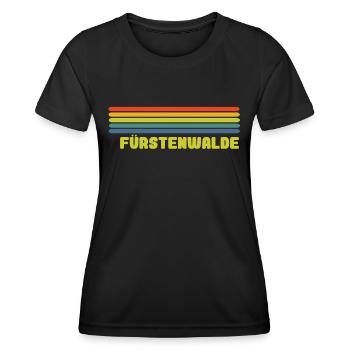 Fürstenwalde Spree Regenbogen - Frauen Funktions-T-Shirt - Schwarz - Vorne - AI Model Female 172 light (172cm)