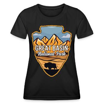 Great Basin US National Park Arrowhead Buffalo - Women's Functional T-Shirt - black - Front - AI Model Female 172 light (172cm)