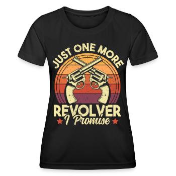 Nur noch ein Revolver verspreche ich Vintage lustig - Frauen Funktions-T-Shirt - Schwarz - Vorne - AI Model Female 172 light (172cm)