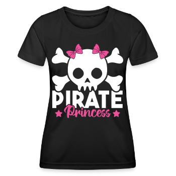 Mignon Pirate Princess Pink Pirate Skull et - T-shirt sport Femme - noir - Devant - AI Model Female 172 light (172cm)