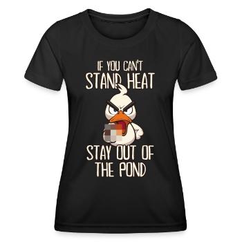 Stay Out Motherducker Duck avec un doigt d’honneur - T-shirt sport Femme - noir - Devant - AI Model Female 172 light (172cm)