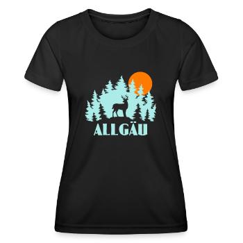 Allgäu - Frauen Funktions-T-Shirt - Schwarz - Vorne - AI Model Female 172 light (172cm)