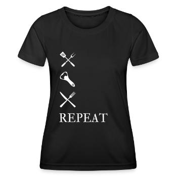 Das perfekte Grill-Outfit für echte Griller-Kerle - Frauen Funktions-T-Shirt - Schwarz - Vorne - AI Model Female 172 light (172cm)