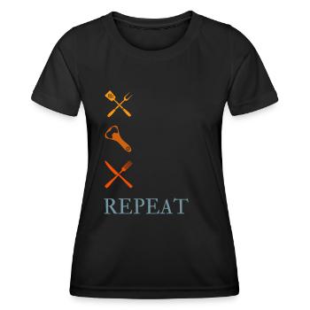 Das perfekte Grill-Outfit für echte Griller-Kerle - Frauen Funktions-T-Shirt - Schwarz - Vorne - AI Model Female 172 light (172cm)