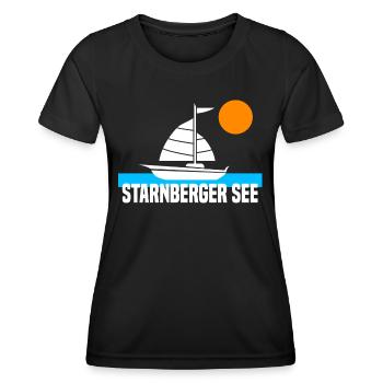 Starnberger See - Frauen Funktions-T-Shirt - Schwarz - Vorne - AI Model Female 172 light (172cm)