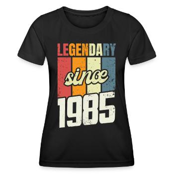 38e anniversaire Niveau 38 ans 1985 Cadeau de décoration - T-shirt sport Femme - noir - Devant - AI Model Female 172 light (172cm)