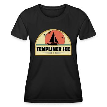 Templiner See - Frauen Funktions-T-Shirt - Schwarz - Vorne - AI Model Female 172 light (172cm)