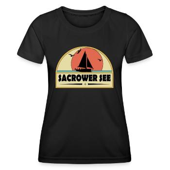 Sacrower See - Frauen Funktions-T-Shirt - Schwarz - Vorne - AI Model Female 172 light (172cm)
