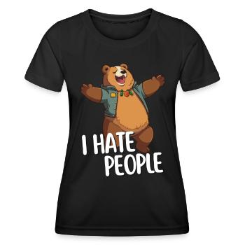 I Hate People - Strong design with sarcasm - Women's Functional T-Shirt - black - Front - AI Model Female 172 light (172cm)