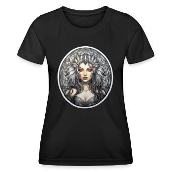 Goth Girl Gothic Mystisch Geheimnisvoll Dunkle Fee - Frauen Funktions-T-Shirt - Schwarz - Vorne - AI Model Female 172 light (172cm)