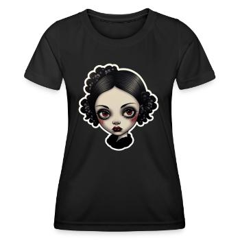 Goth Girl Gothic Mystisch Horror Böser Blick - Frauen Funktions-T-Shirt - Schwarz - Vorne - AI Model Female 172 light (172cm)