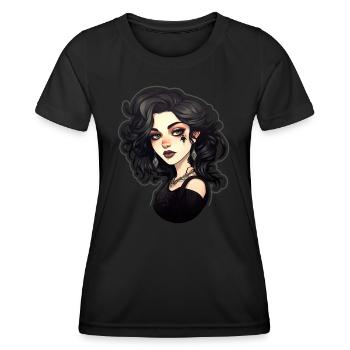 Goth Girl Gothic Mystique Horreur Mystérieuse - T-shirt sport Femme - noir - Devant - AI Model Female 172 light (172cm)