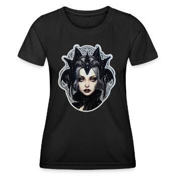 Goth Girl Gothic Frau Mystisch Schwarze Hexe - Frauen Funktions-T-Shirt - Schwarz - Vorne - AI Model Female 172 light (172cm)