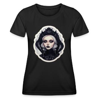 Goth Girl Gothic Vampir Horror Böser Blick - Frauen Funktions-T-Shirt - Schwarz - Vorne - AI Model Female 172 light (172cm)