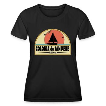 colonia de san pere - Frauen Funktions-T-Shirt - Schwarz - Vorne - AI Model Female 172 light (172cm)