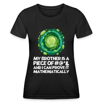 Ich hasse meinen Bruder Spruch mit Cartoon Portal - Frauen Funktions-T-Shirt - Schwarz - Vorne - AI Model Female 172 light (172cm)