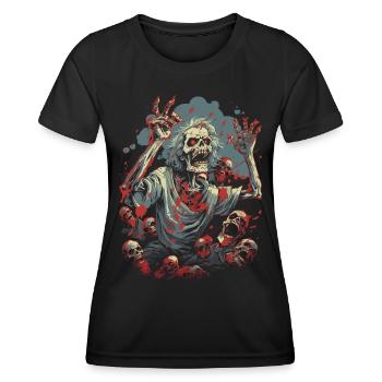 Zombie effrayant d’Halloween - Horde de morts-vivants - T-shirt sport Femme - noir - Devant - AI Model Female 172 light (172cm)