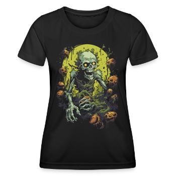 Tempêtes de zombies cauchemardesques d’Halloween avec une horde de morts-vivants - T-shirt sport Femme - noir - Devant - AI Model Female 172 light (172cm)