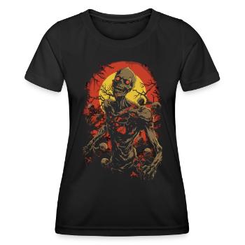 Garantie Chair de poule: Horde d’Halloween Zombie Undead - T-shirt sport Femme - noir - Devant - AI Model Female 172 light (172cm)