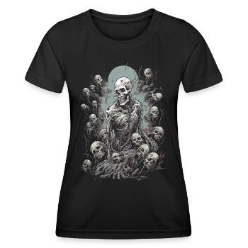Une horde de morts-vivants effrayants entoure le zombie d’Halloween - T-shirt sport Femme - noir - Devant - AI Model Female 172 light (172cm)