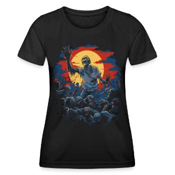 Cruel Zombie Horde: Scary Halloween Night - T-shirt sport Femme - noir - Devant - AI Model Female 172 light (172cm)