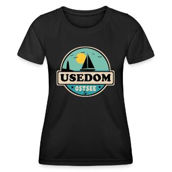 Usedom - Frauen Funktions-T-Shirt - Schwarz - Vorne - AI Model Female 172 light (172cm)