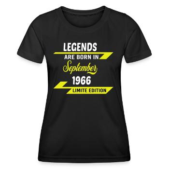 LEGENDS ARE BORN IN 1966 BIRTHDAY GIFT - Women's Functional T-Shirt - black - Front - AI Model Female 172 light (172cm)