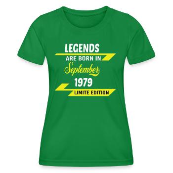 LEGENDS ARE BORN IN 1979 BIRTHDAY GIFT - Women's Functional T-Shirt - kelly green - Front - AI Model Female 172 dark (172cm)