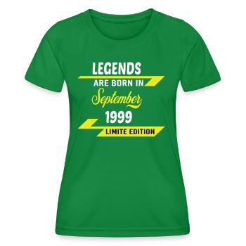 LEGENDS ARE BORN IN 1999 BIRTHDAY GIFT - Women's Functional T-Shirt - kelly green - Front - AI Model Female 172 dark (172cm)