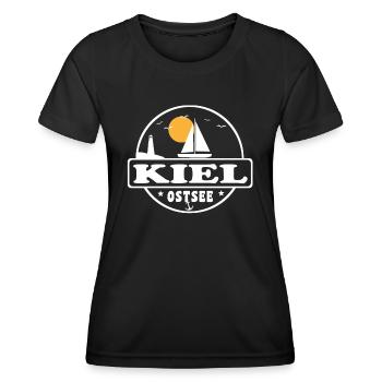 Kiel - Frauen Funktions-T-Shirt - Schwarz - Vorne - AI Model Female 172 light (172cm)