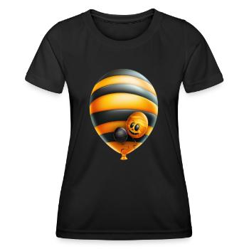 Creepy and beautiful pumpkin balloon for Halloween! - Women's Functional T-Shirt - black - Front - AI Model Female 172 light (172cm)