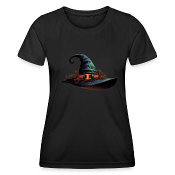 Magic witch hat for your Happy Halloween design - Women's Functional T-Shirt - black - Front - AI Model Female 172 light (172cm)