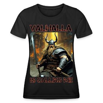 Proud Viking with Horns Helmet Valhalla - Women's Functional T-Shirt - black - Front - AI Model Female 172 light (172cm)