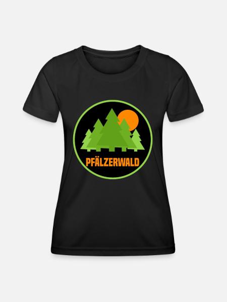 Pfälzerwald - Frauen Funktions-T-Shirt - Schwarz