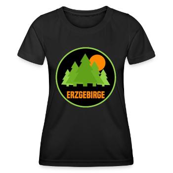 Erzgebirge - Frauen Funktions-T-Shirt - Schwarz - Vorne - AI Model Female 172 light (172cm)