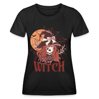 Bad Witch - Vintage Halloween Hexe im Retro-Look - Frauen Funktions-T-Shirt - Schwarz - Vorne - AI Model Female 172 light (172cm)