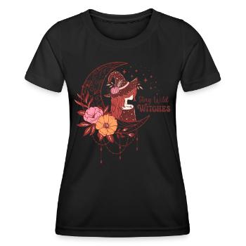 Sorcière et croissant vintage : Restez sorcières sauvages - T-shirt sport Femme - noir - Devant - AI Model Female 172 light (172cm)