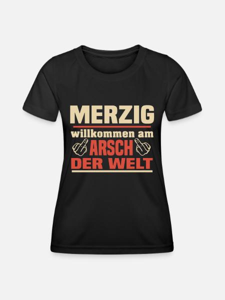 merzig saar - Frauen Funktions-T-Shirt - Schwarz