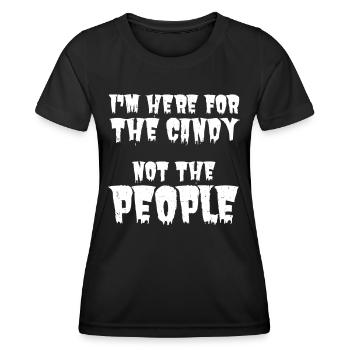 Je suis là pour les bonbons - Halloween sarcastique - T-shirt sport Femme - noir - Devant - AI Model Female 172 light (172cm)