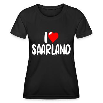 Saarland - Frauen Funktions-T-Shirt - Schwarz - Vorne - AI Model Female 172 light (172cm)
