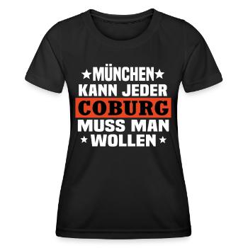 Coburg - Frauen Funktions-T-Shirt - Schwarz - Vorne - AI Model Female 172 light (172cm)