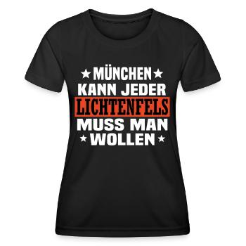 Lichtenfels - Frauen Funktions-T-Shirt - Schwarz - Vorne - AI Model Female 172 light (172cm)