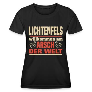 Lichtenfels - Frauen Funktions-T-Shirt - Schwarz - Vorne - AI Model Female 172 light (172cm)