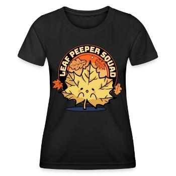 Leaf Peeper Squad Herbst Laub Leaf Peeping Herbst - Frauen Funktions-T-Shirt - Schwarz - Vorne - AI Model Female 172 light (172cm)