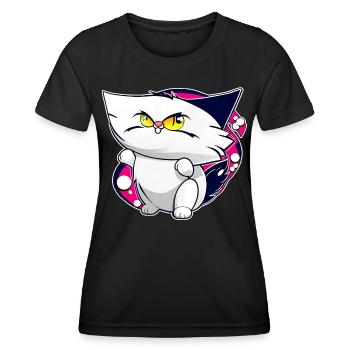 Crazy Cat - Women's Functional T-Shirt - black - Front - AI Model Female 172 light (172cm)